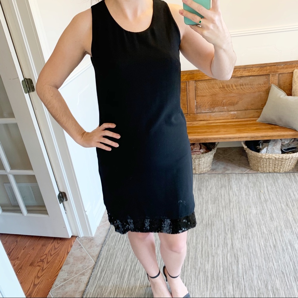Tristan | Sleeveless Black Sequin Shift Dress